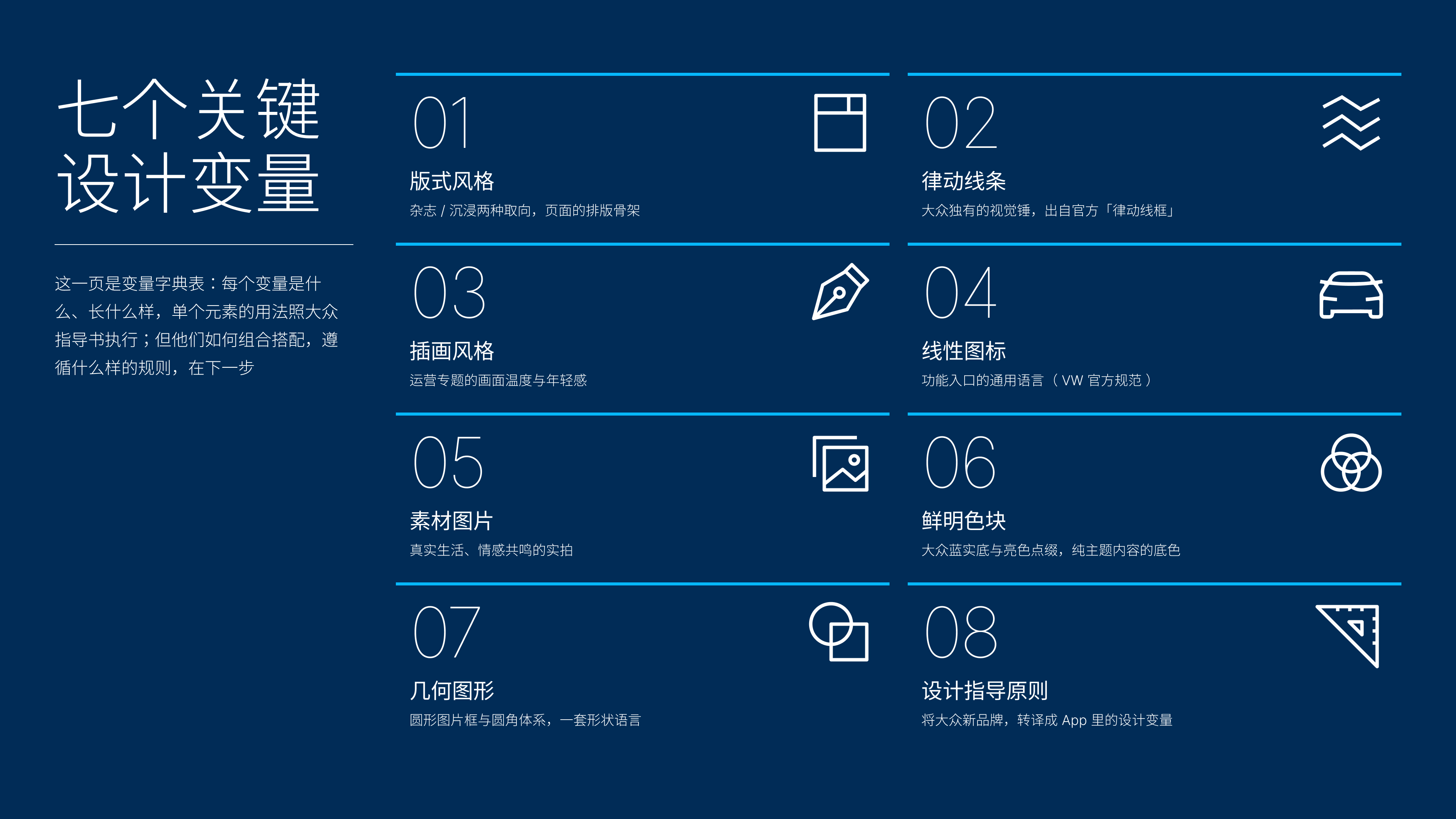 七个关键设计变量